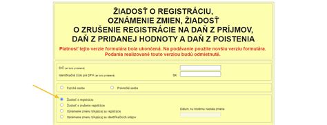 Registrácia na daňovom úrade
