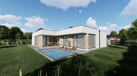 Montovaný bungalov s modernou architektúrou