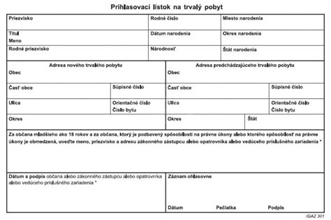 Infografika zobrazujúca kroky na prihlásenie na trvalý pobyt