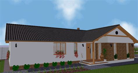 Ilustrácia domu s jednoduchým obdĺžnikovým pôdorysom a sedlovou strechou