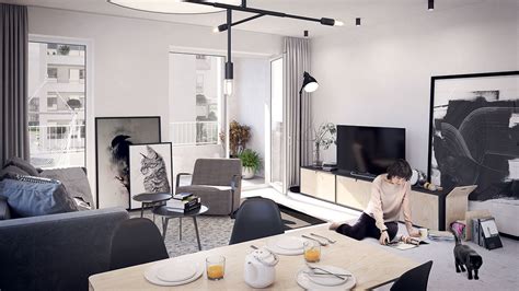 Vizualizácia zónovania v jednoizbovom byte