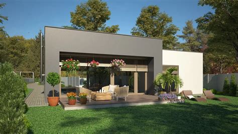 Vizualizácia moderného 3-izbového bungalovu