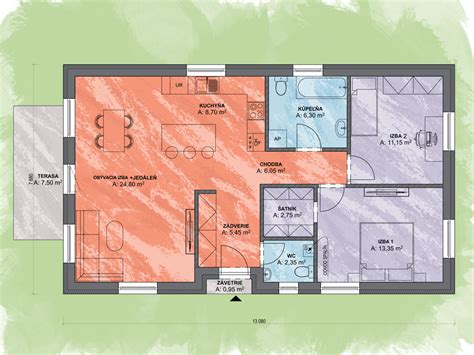 Pôdorys domu Bungalow 197