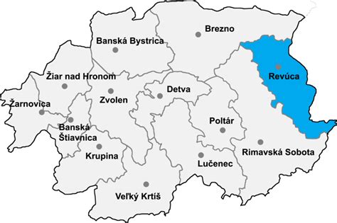 Mapa okresu Revúca