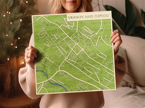 Mapa Vranova nad Topľou s vyznačenými oblasťami s bytmi na prenájom