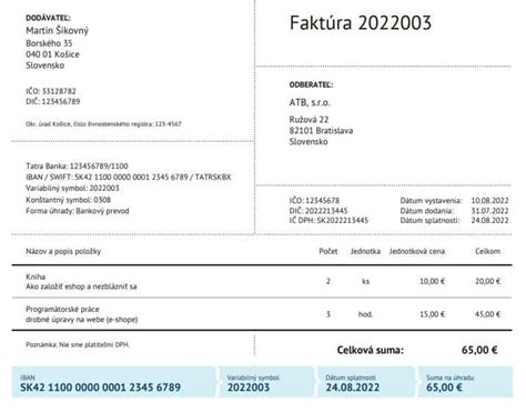 Ilustrácia znázorňujúca faktúru za byt