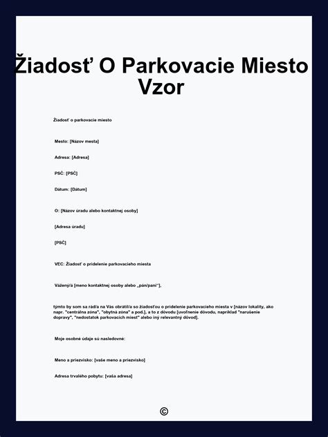 Ukážka nájomnej zmluvy na parkovacie miesto