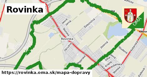Mapa obce Rovinka s vyznačenými novými bytovými komplexami