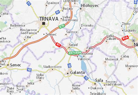 Mapa ulice Družstevná Sereď