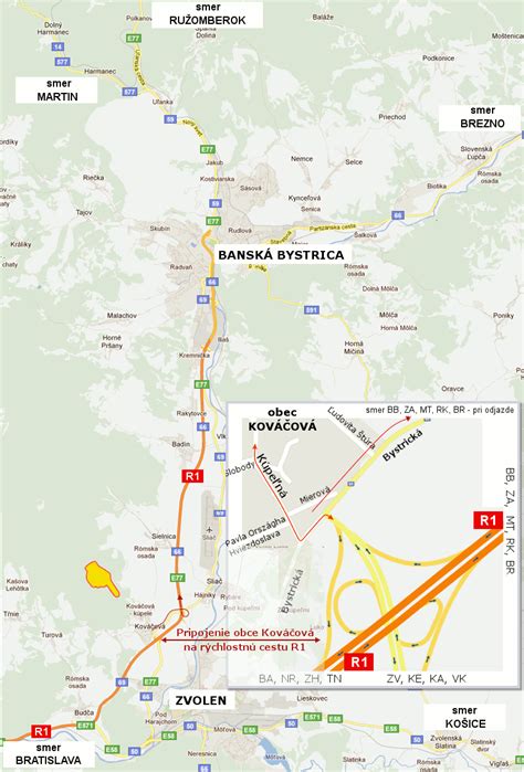 Mapa obce Kováčová