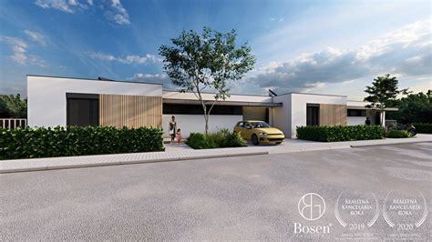 Ilustrácia moderného rodinného domu s garážou