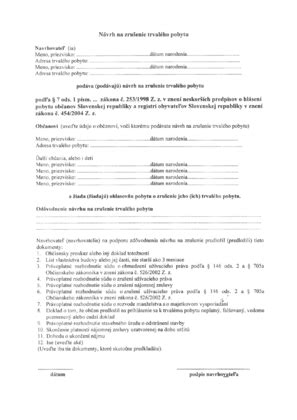 Schéma porovnania trvalého a prechodného pobytu