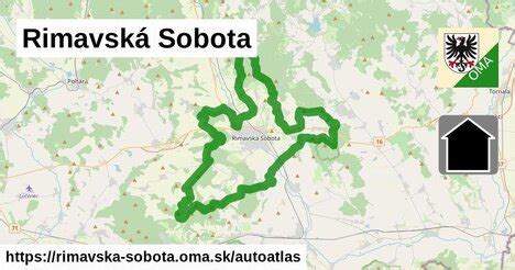 Mapa Rimavská Sobota s vyznačeným centrom