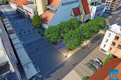 Vizualizácia modernej mestskej zóny