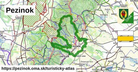 Mapa okresu Pezinok s vyznačenou Modrou