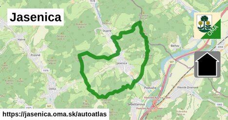 Mapa obce Jasenica