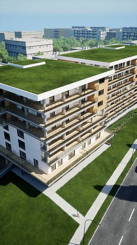 Ilustrácia moderného bytového komplexu v zelenej lokalite