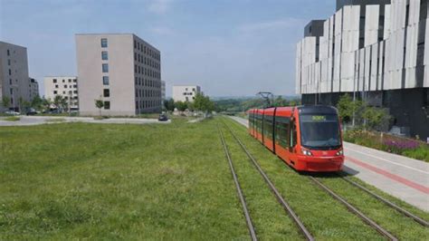 Vizualizácia novej električkovej trate smerujúcej do štvrte Bory