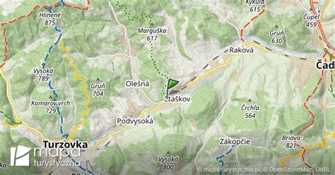 mapa obce Staškov a okolia
