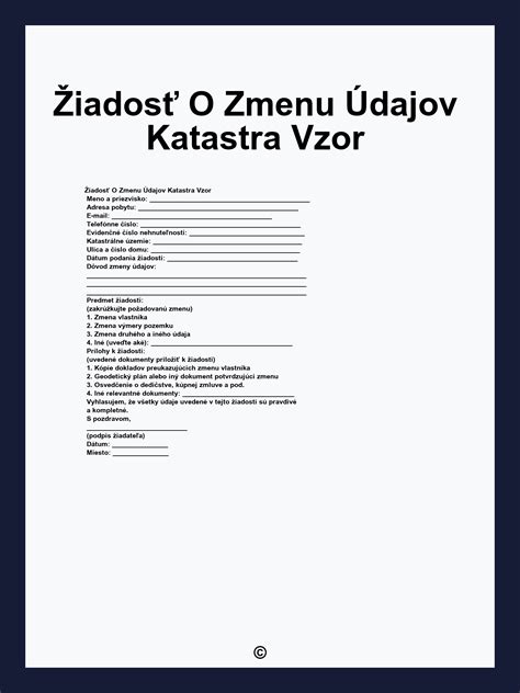 Ilustrácia formulára žiadosti o zmenu údajov