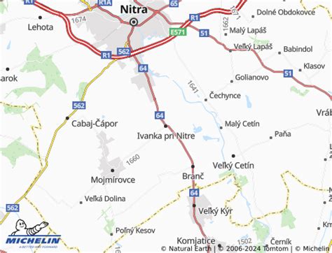 Mapa obce Ivanka pri Nitre