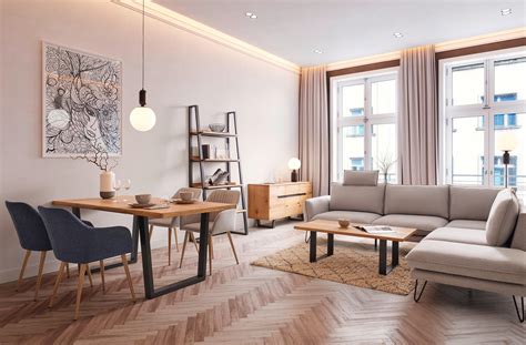 Interiér moderne zariadenej obývačky s otvorenou dispozíciou