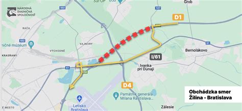 Mapa s vyznačenými novootvorenými časťami diaľnice D1