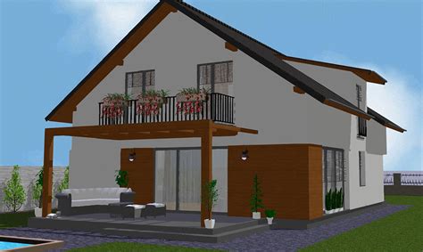 vizualizácia rodinného domu s pultovou strechou