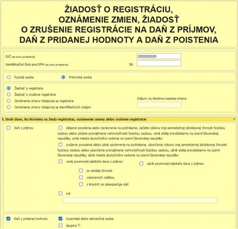 Ilustračná fotografia zobrazujúca formulár žiadosti o registráciu.