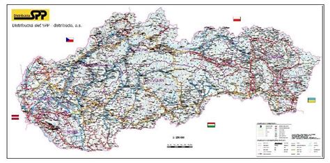 Mapa distribučnej siete plynu na Slovensku (ilustračná)