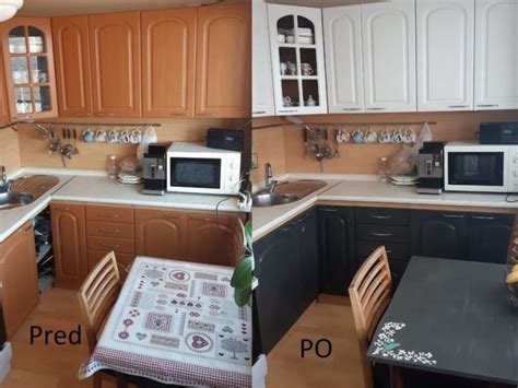 Ukážka procesu maľovania kuchynskej linky