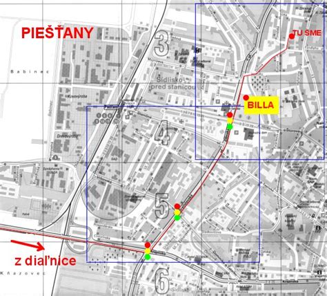 Mapa Piešťan a okolitých obcí