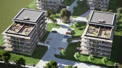 Moderný bytový komplex s parkovacími miestami