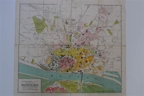 Mapa Bratislavy s vyznačeným Starým Mestom