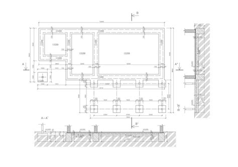 Schéma základov rodinného domu s vyznačenými zemnými prácami
