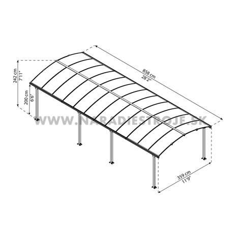 Hliníkový prístrešok s polykarbonátovou strechou