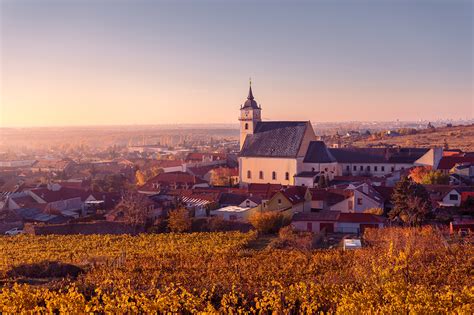 Panorama mesta Svätý Jur s Malými Karpatmi v pozadí