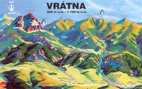 Mapa regiónu Malá Fatra s vyznačeným Varínom