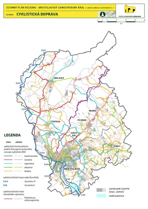 Ilustrácia znázorňujúca rôzne aspekty územného plánovania: doprava, bývanie, zeleň