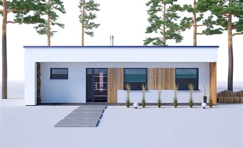 Atriový dom s plochou strechou