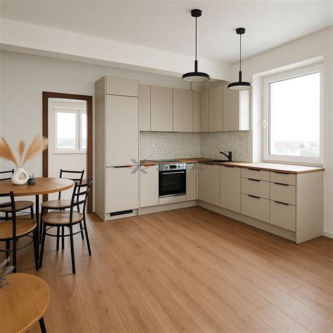 Interiér moderného 2-izbového bytu s balkónom