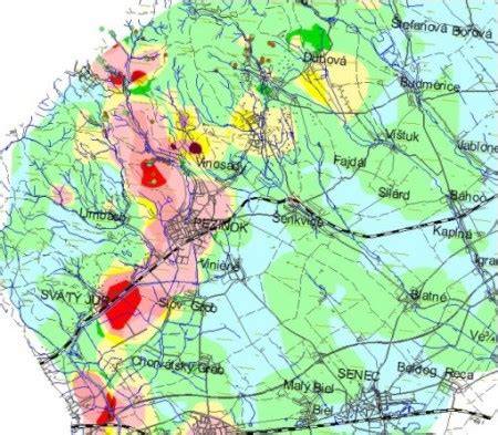 Mapa regiónu Trnava s vyznačeným Cíferom