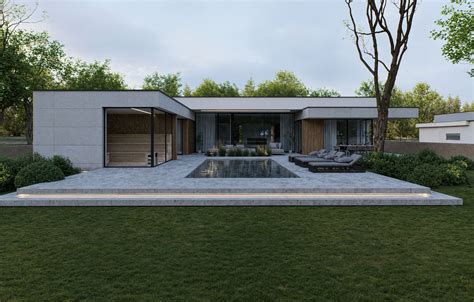 Vizualizácia rodinného domu v modernom architektonickom štýle