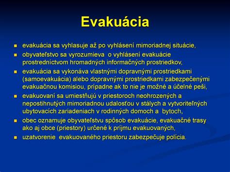 Evakuácia obyvateľov