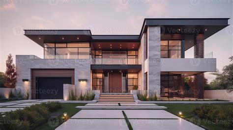 3D rendering of a modern family house