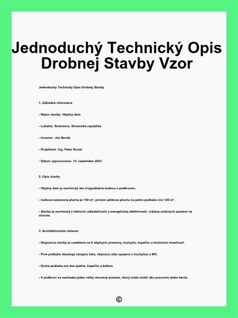 Vzor jednoduchého situačného výkresu drobnej stavby s vyznačenými odstupmi