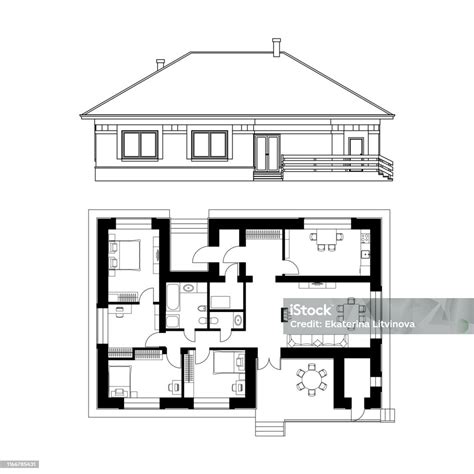 Architektonický výkres pôdorysu domu