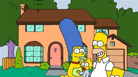 Rodina Simpsonovcov pred svojím domom
