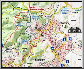 Mapa okolia Banskej Štiavnice a Svätého Antona