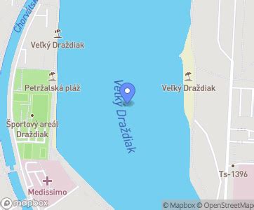 Mapa zobrazujúca lokalitu Rezidencie Draždiak s vyznačenými jazerami a lesoparkom